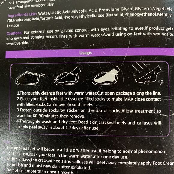 2 Pairs Exfoliating Peel Off Foot Mask Remove Hard Dead Skin Callus Soft Feet - Picture 7 of 9